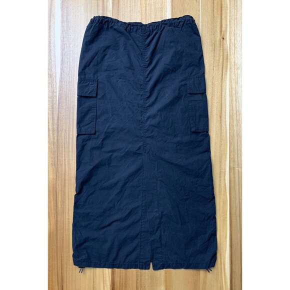 Wild Fable Junior Teens Black Cargo Midi Skirt Waist & Hem Drawstring Size XS - Picture 2 of 12